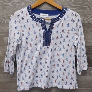 C.D Petites sailboat sparkle tee